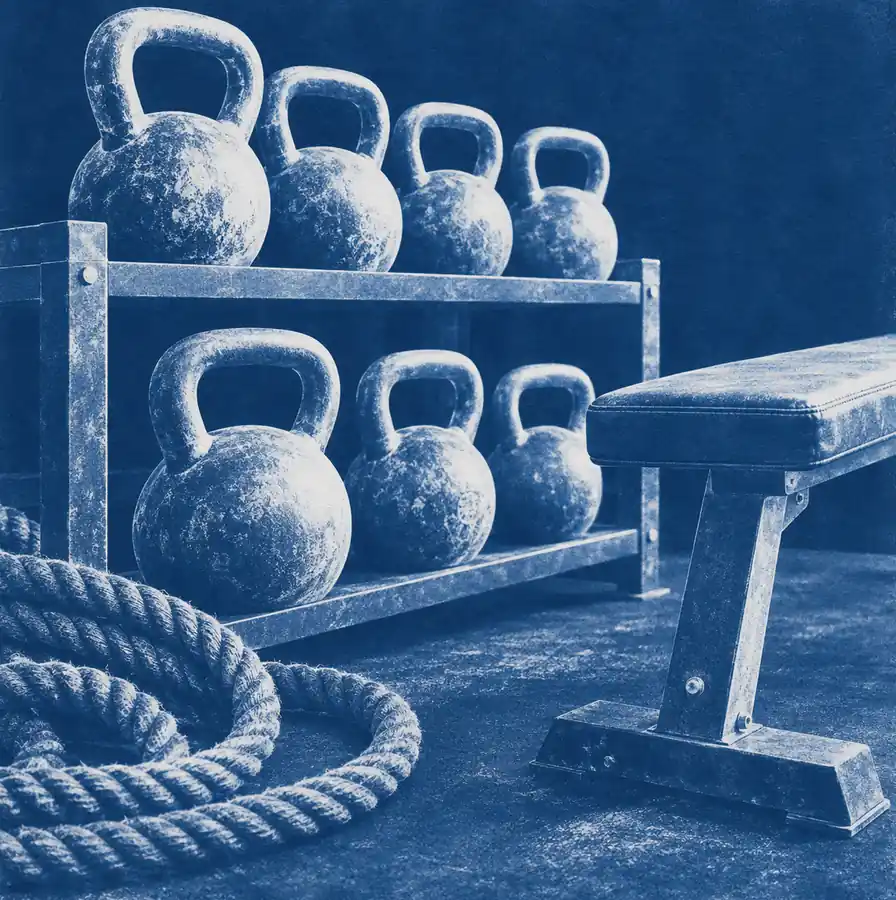 Illustration of fitness businesses equipment and workspace